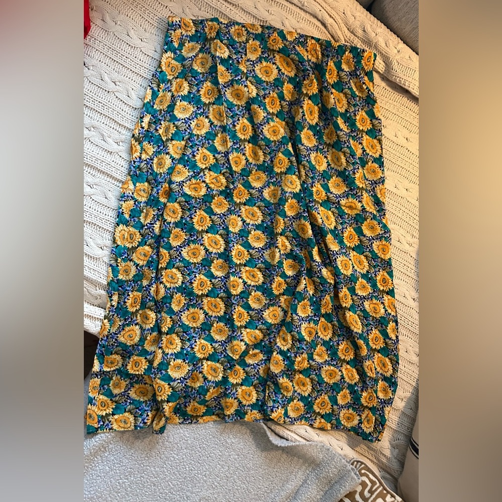 Vintage sunflower high waisted skirt euc